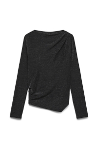 Vero Moda VMMILLE LS BOATNECK LX SHORT TOP black/lurex