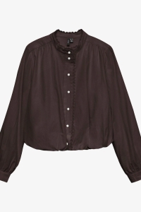 Vero Moda VMVIOLET LS BUBBLEHEM TOP WVN chocolate torte