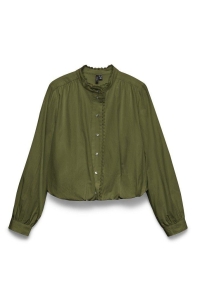 Vero Moda VMVIOLET LS BUBBLEHEM TOP WVN sphagnum