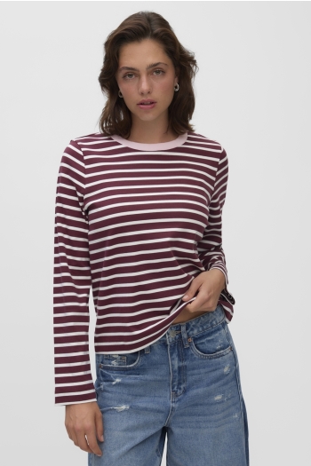 Vero Moda VMBOPHA LS O-NECK CONTRAST TOP JRS