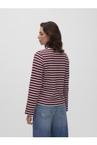 Vero Moda VMBOPHA LS O-NECK CONTRAST TOP JRS windsor wine/snow white - parfei