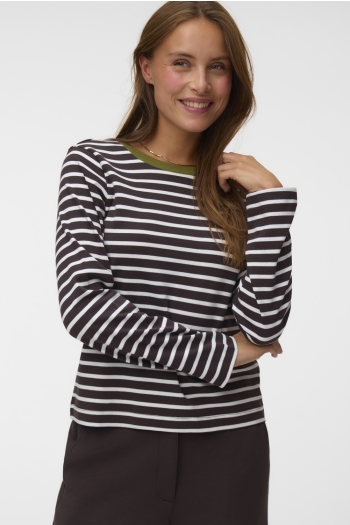 Vero Moda VMBOPHA LS O-NECK CONTRAST TOP JRS