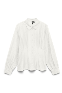 Vero Moda VMVICCA STUD LS SHIRT WVN snow white