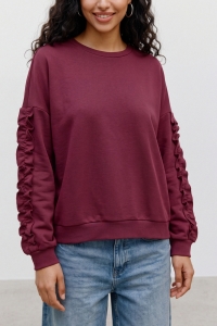 Vero Moda VMMOLDA L/S SWEATSHIRT JRS BTQ windsor wine