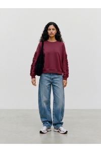 Vero Moda VMMOLDA L/S SWEATSHIRT JRS BTQ windsor wine