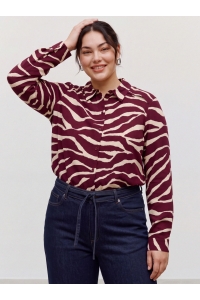 Vero Moda VMCMADDIE L/S SHIRT WVN BTQ CUR windsor wine/maddie zebra