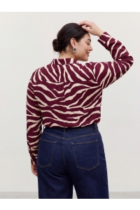 Vero Moda VMCMADDIE L/S SHIRT WVN BTQ CUR windsor wine/maddie zebra
