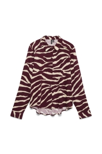 Vero Moda VMCMADDIE L/S SHIRT WVN BTQ CUR windsor wine/maddie zebra