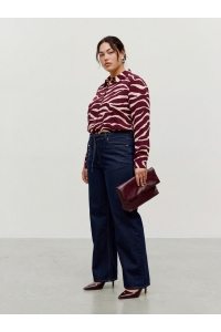 Vero Moda VMCMADDIE L/S SHIRT WVN BTQ CUR windsor wine/maddie zebra