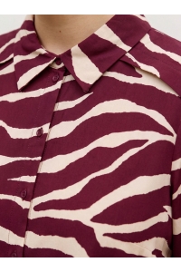 Vero Moda VMCMADDIE L/S SHIRT WVN BTQ CUR windsor wine/maddie zebra