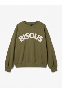 Vero Moda VMCIAOBELLA LS OVERSIZE BRUSHEDSWE : sphagnum/cloud dancer bisous