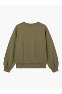 Vero Moda VMCIAOBELLA LS OVERSIZE BRUSHEDSWE : sphagnum/cloud dancer bisous