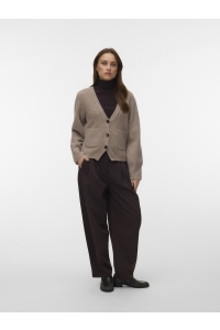 Vero Moda VMPORTOFINO LS V-NECK CARDIGAN PRM fossil/melange