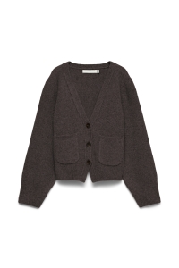 Vero Moda VMPORTOFINO LS V-NECK CARDIGAN PRM chocolate torte/melange