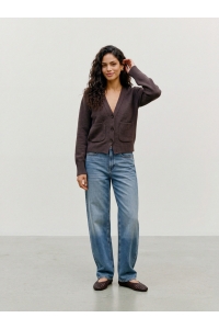 Vero Moda VMPORTOFINO LS V-NECK CARDIGAN PRM chocolate torte/melange
