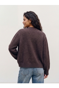 Vero Moda VMPORTOFINO LS V-NECK CARDIGAN PRM chocolate torte/melange