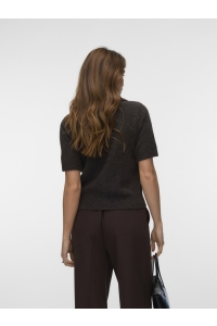 Vero Moda VMJONAH 2/4 O-NECK SEQUINCE COLLAR : chocolate torte/w. chocolate tor