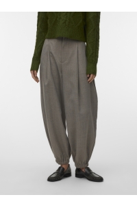 Vero Moda VMBESTIE MW BALLON CHECK PANT silver mink/brown check bestie c