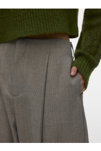 Vero Moda VMBESTIE MW BALLON CHECK PANT silver mink/brown check bestie c