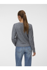 Vero Moda VMDOFFY SHINE LS V-NECK CARDIGAN NO: asphalt/w. silver lurex and pear