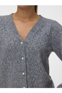 Vero Moda VMDOFFY SHINE LS V-NECK CARDIGAN NO: asphalt/w. silver lurex and pear