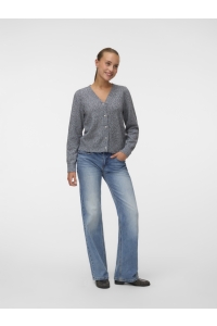 Vero Moda VMDOFFY SHINE LS V-NECK CARDIGAN NO: asphalt/w. silver lurex and pear