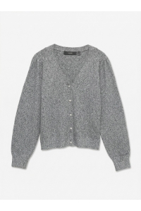Vero Moda VMDOFFY SHINE LS V-NECK CARDIGAN NO: asphalt/w. silver lurex and pear