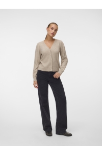 Vero Moda VMDOFFY SHINE LS V-NECK CARDIGAN NO: silver mink/w. gold lurex and pe