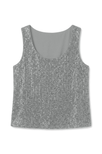 Vero Moda VMCHRISTINA SL 2-WAY SQ TOP JRS griffin/silver sequins