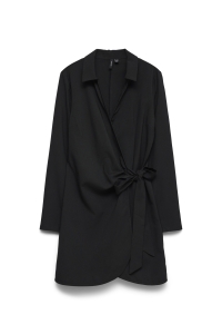 Vero Moda VMEVELIN LS WRAP SHORT DRESS WVN PA black