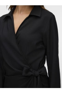 Vero Moda VMEVELIN LS WRAP SHORT DRESS WVN PA black