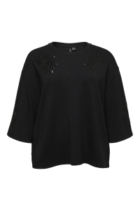 Vero Moda VMCNIA 2/4 SWEATSHIRT JRS BTQ CUR black/black sequins