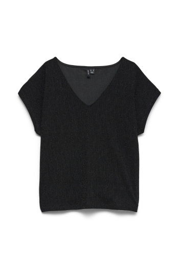 Vero Moda VMNIGHT LX S/S V-NECK TOP JRS BTQ F: