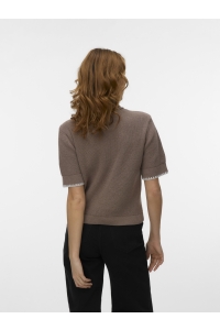 Vero Moda VMKASHIA SS TIE DETAIL KNIT CARDIGA: moon rock