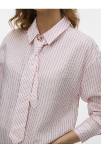 Vero Moda VMJULIANA LS TIE DETAIL SHIRT EXP star white/pink lurex