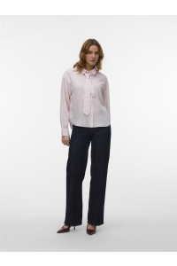 Vero Moda VMJULIANA LS TIE DETAIL SHIRT EXP star white/pink lurex