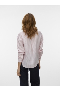 Vero Moda VMJULIANA LS TIE DETAIL SHIRT EXP star white/pink lurex