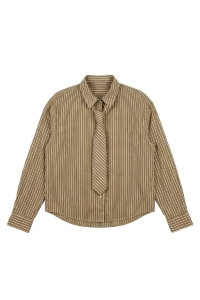 Vero Moda VMJULIANA LS TIE DETAIL SHIRT EXP star white/brown lurex