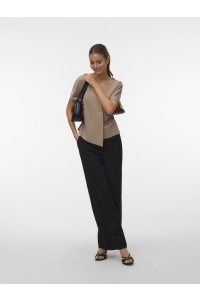 Vero Moda VMSMILLA SONJA SS V-NECK TOP EXP moon rock