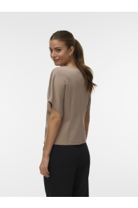 Vero Moda VMSMILLA SONJA SS V-NECK TOP EXP moon rock