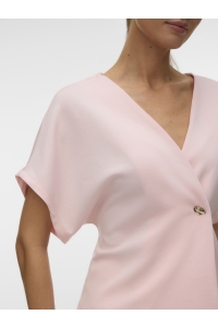 Vero Moda VMSMILLA SONJA SS V-NECK TOP EXP pink-a-boo