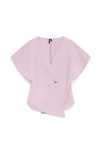 Vero Moda VMSMILLA SONJA SS V-NECK TOP EXP pink-a-boo