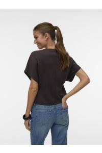 Vero Moda VMSMILLA SONJA SS V-NECK TOP EXP chocolate torte