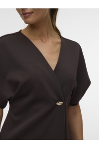 Vero Moda VMSMILLA SONJA SS V-NECK TOP EXP chocolate torte
