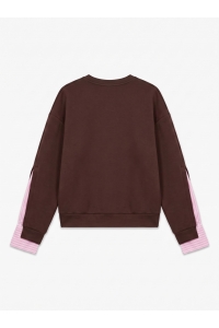 Vero Moda VMMORGAN LS SHIRT SLEEVE SWEATSHIRT: chocolate torte/light pink shirt