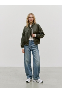 Vero Moda VMPENNY LS BOW BOMBER WVN EXP forest night
