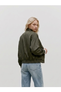 Vero Moda VMPENNY LS BOW BOMBER WVN EXP forest night
