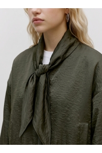 Vero Moda VMPENNY LS BOW BOMBER WVN EXP forest night