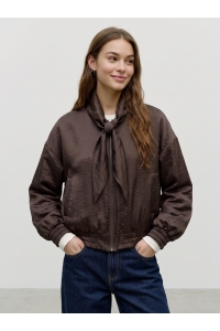 Vero Moda VMPENNY LS BOW BOMBER WVN EXP chocolate torte
