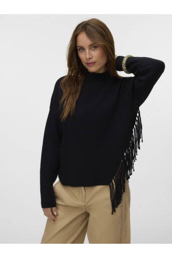 Vero Moda VMMAGPIE LS HIGHNECK FRINGE PULLOVE: Dames